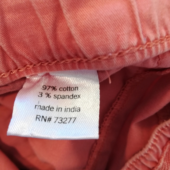 SOLD Sonoma Coral Drawstring Waist Roll Tab Legs Capri Pants Size 4 - Picture 11 of 12